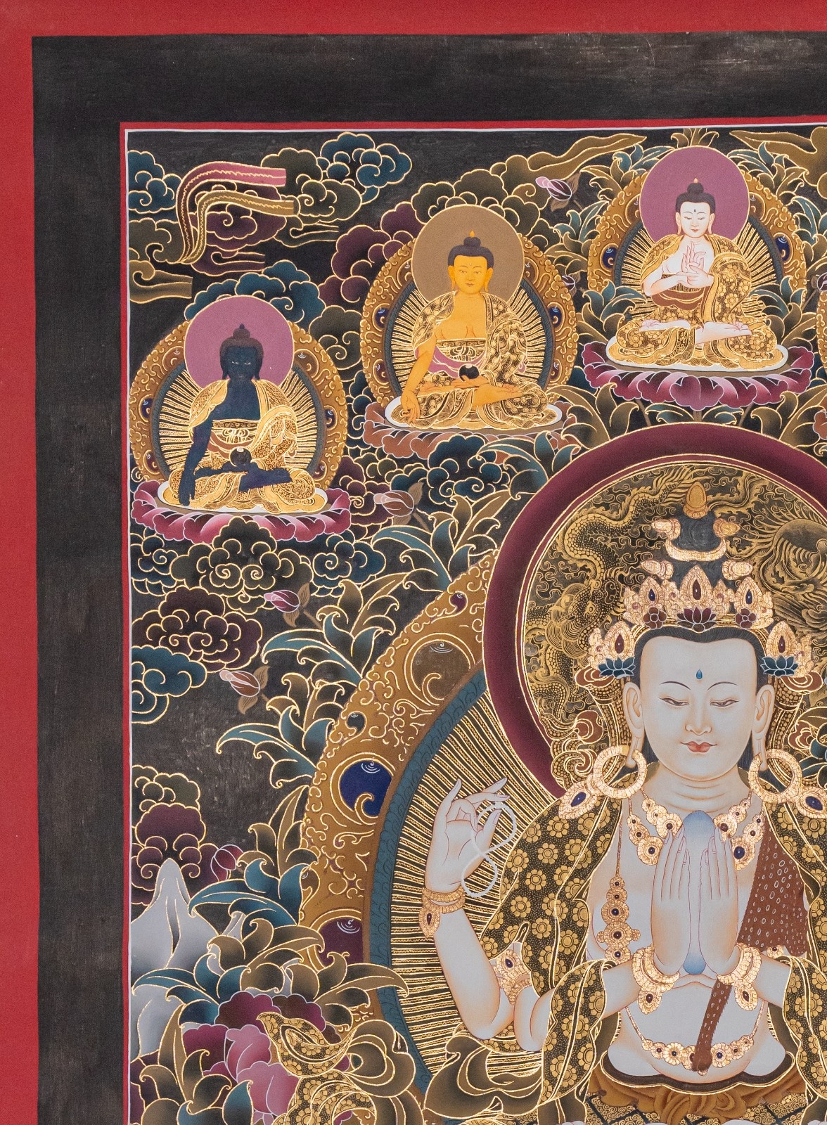 Chenrezig – 24K Gold Detailed Thangka - Image 2