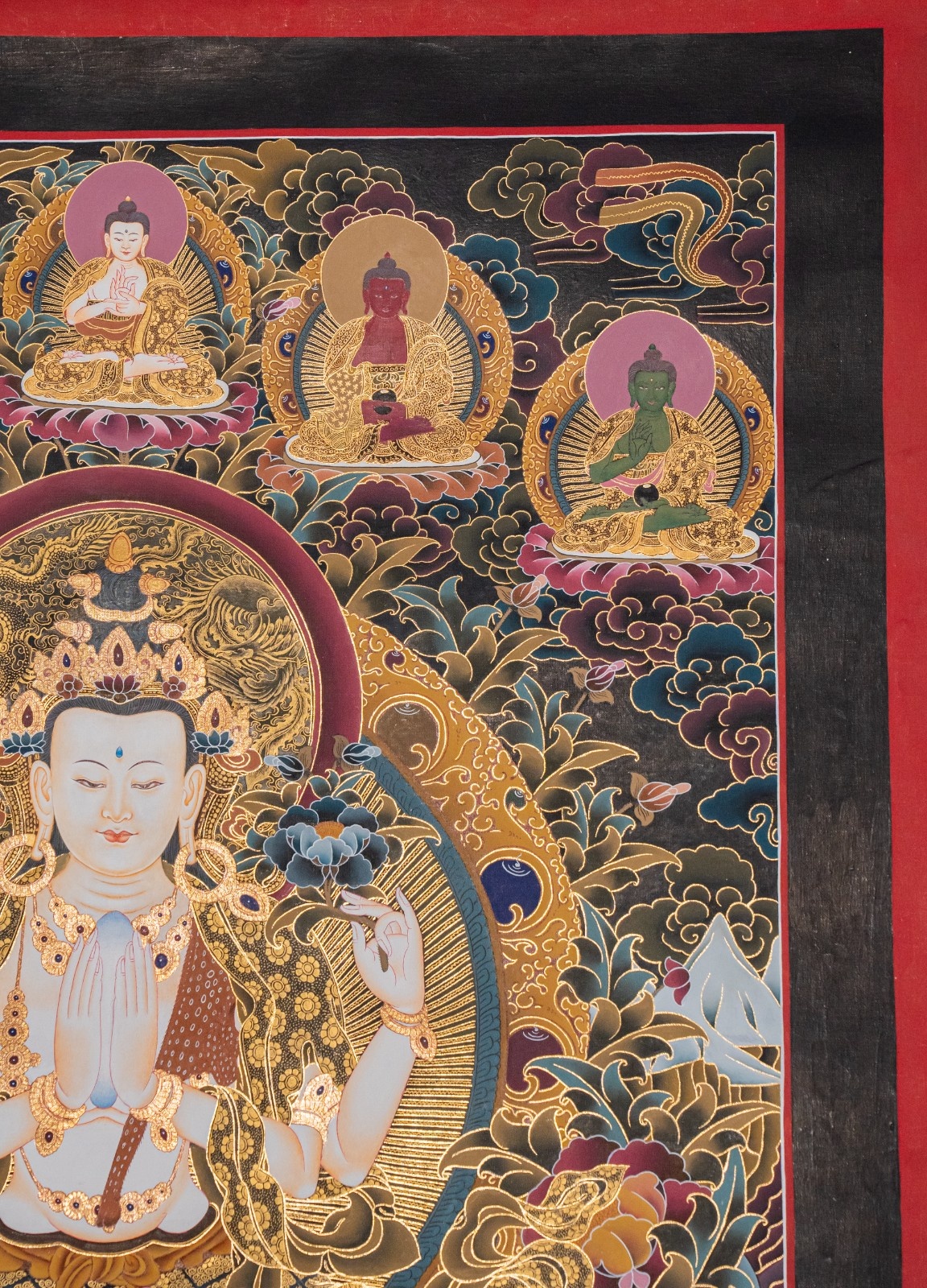 Chenrezig – 24K Gold Detailed Thangka - Image 3