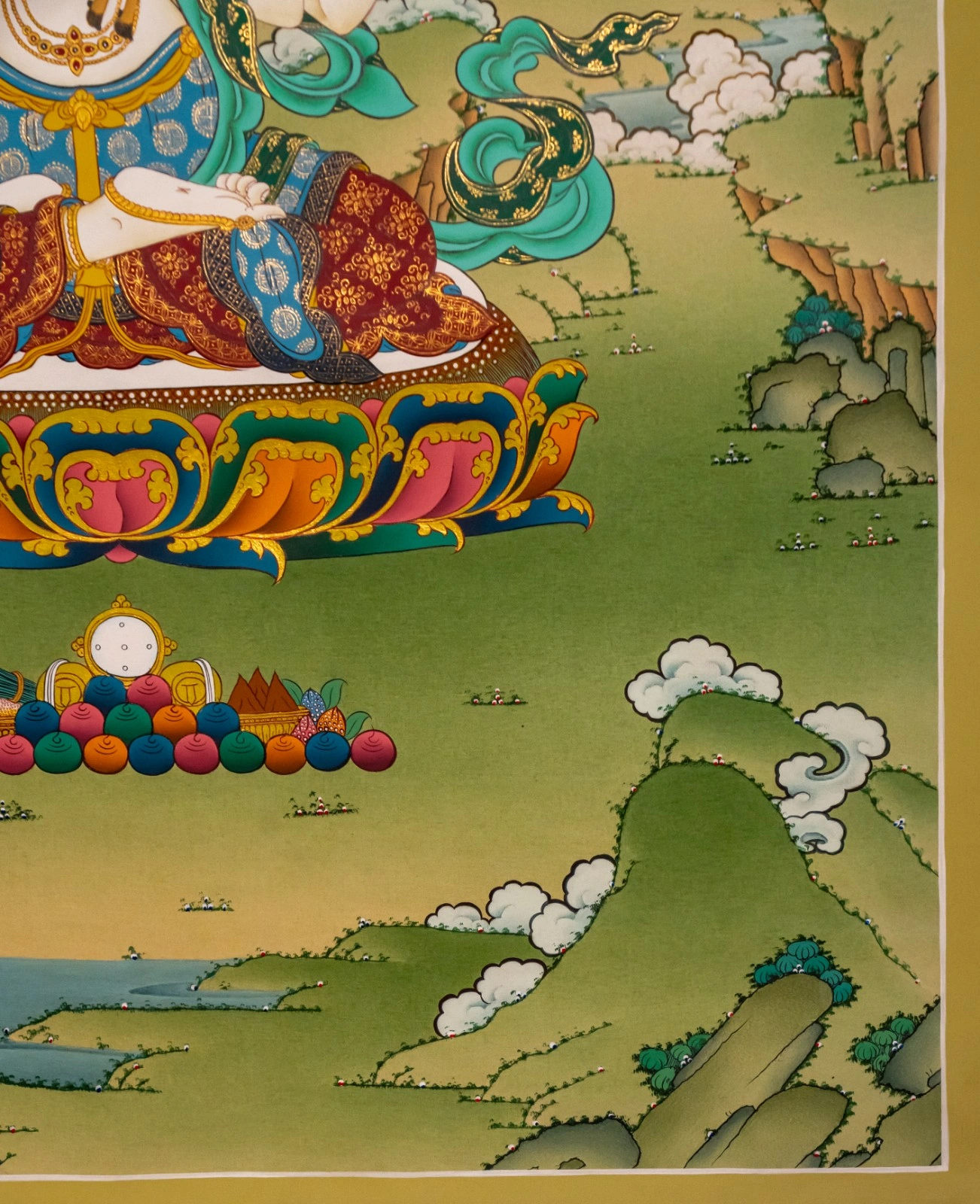 Chenrezig Thangka – 24K Gold Detailed Artwork - Image 6