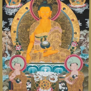 Shakyamuni Buddha – 24K Gold Detailed Thangka