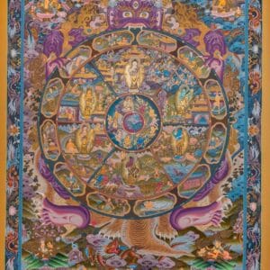 Wheel of Life – 24K Gold Detailed Thangka